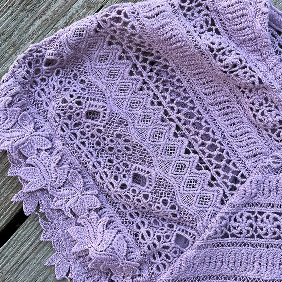 Maurices lilac lace boho blouse L-XL - Picture 10 of 12